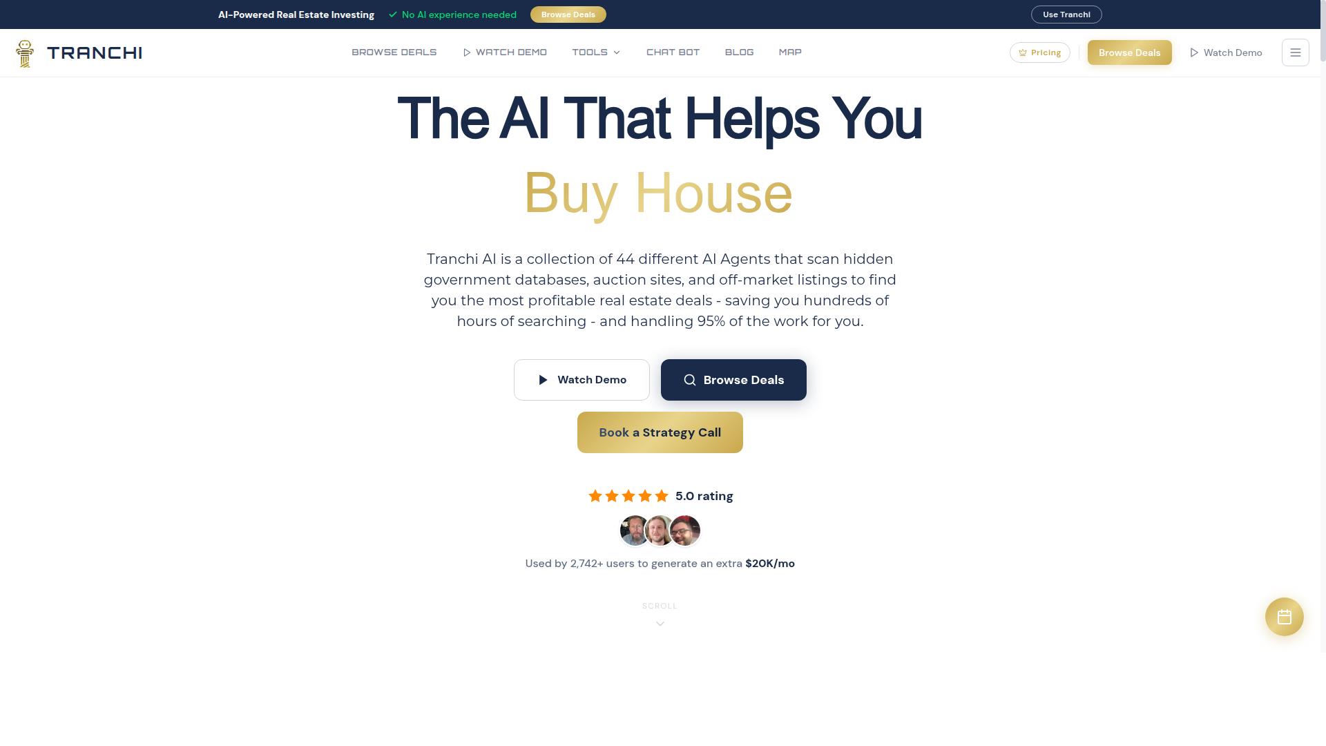 Tranchi AI website